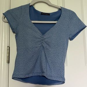 Brandy Melville Blue Floral Crop Top